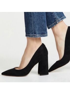 Sam Edelman Suede Black Point Toe Heels